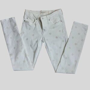 MARC BY MARC JACOBS Women Ivory Polka Dot Skinny Stretch Jeans Fall Denim Sz 27